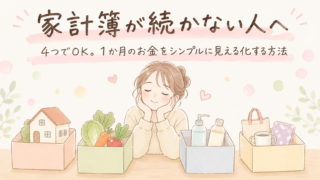 ４つの箱とほっとした女性