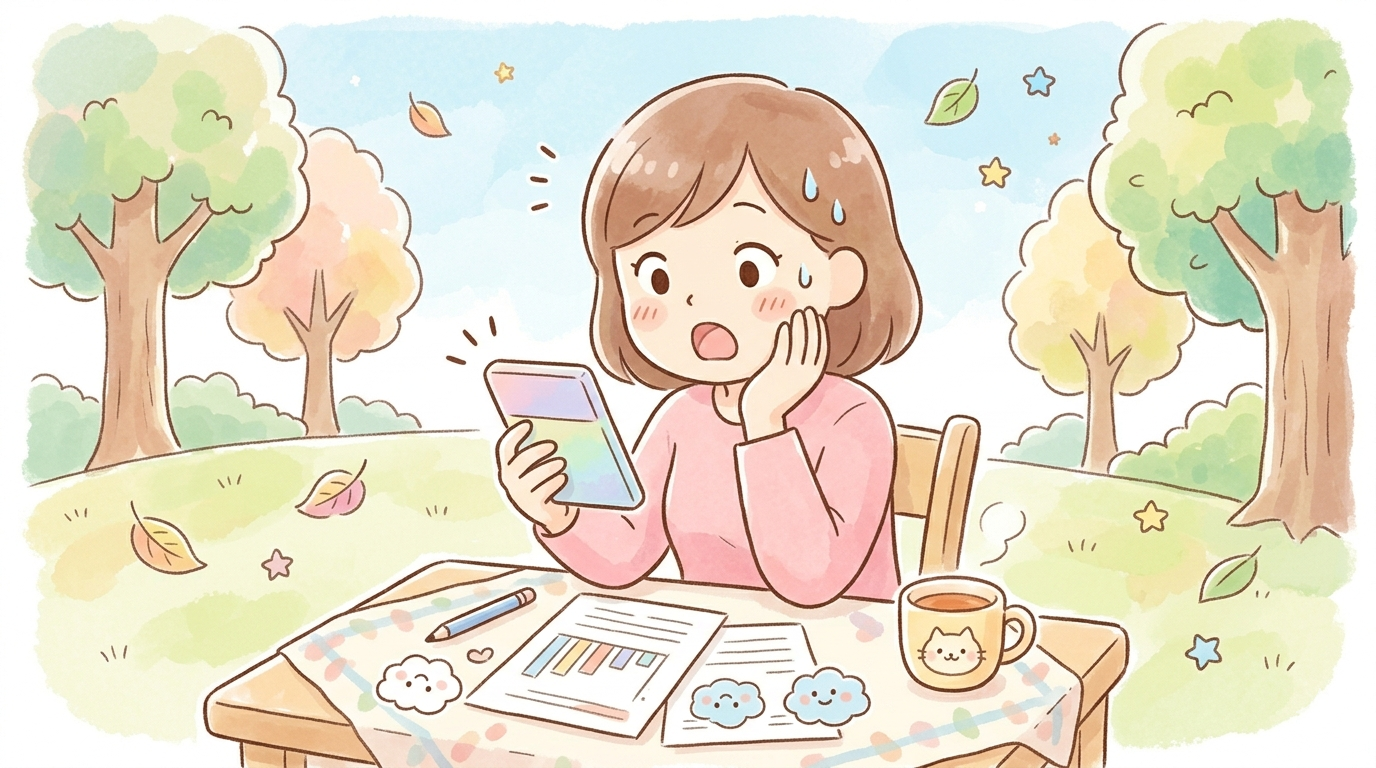 保険料の高さに驚く女性のイラスト
