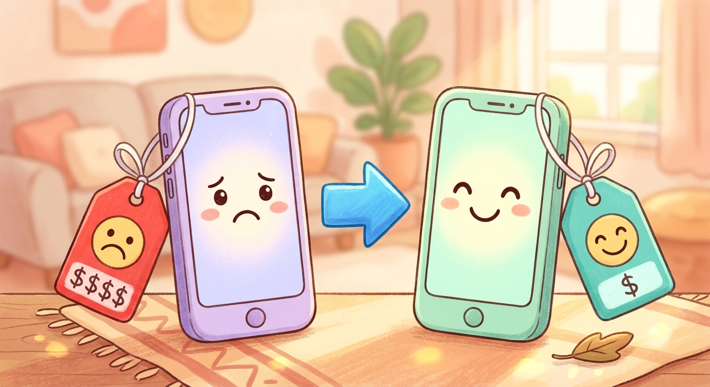 スマホを格安SIMに乗り換えるイメージ