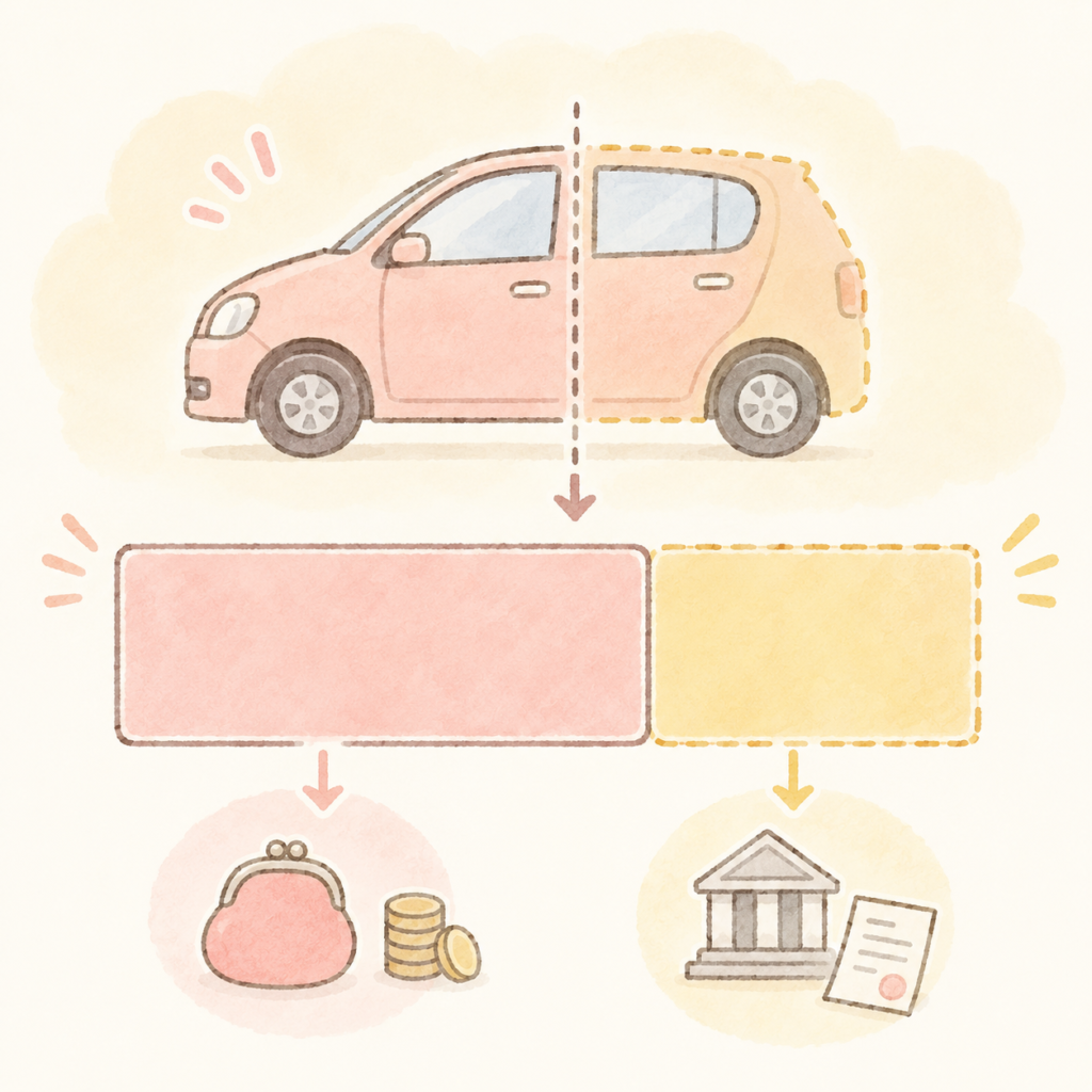 残価設定型クレジットの仕組みを図解したイラスト