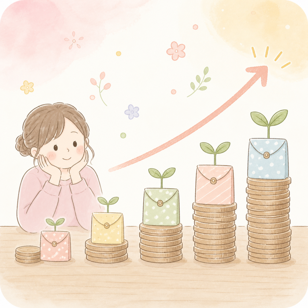 毎月少しずつ特別費を積み立てているイメージイラスト