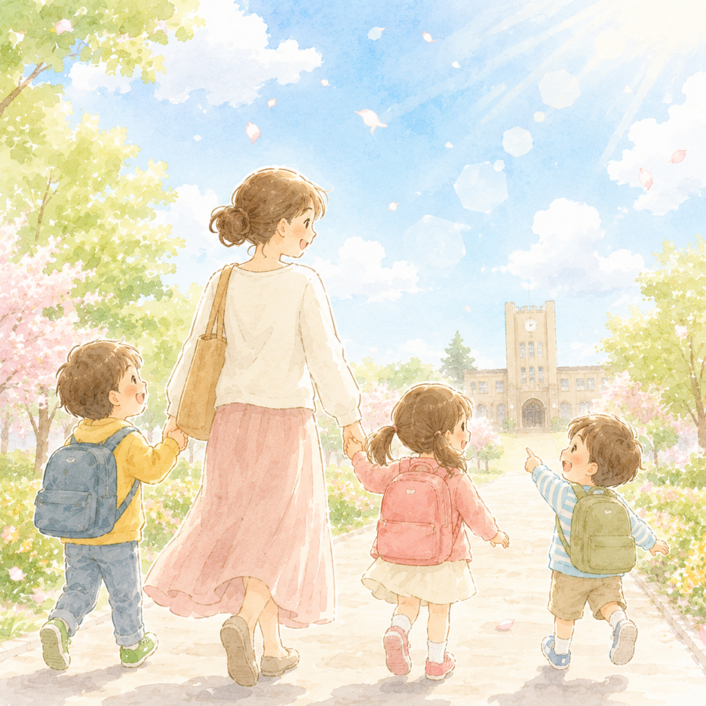 子どもが小さいうちから教育費を準備するイメージ
