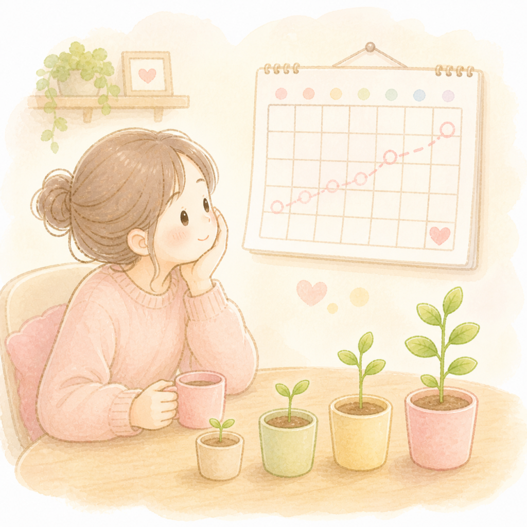 長期投資をのんびり続けているイメージのイラスト