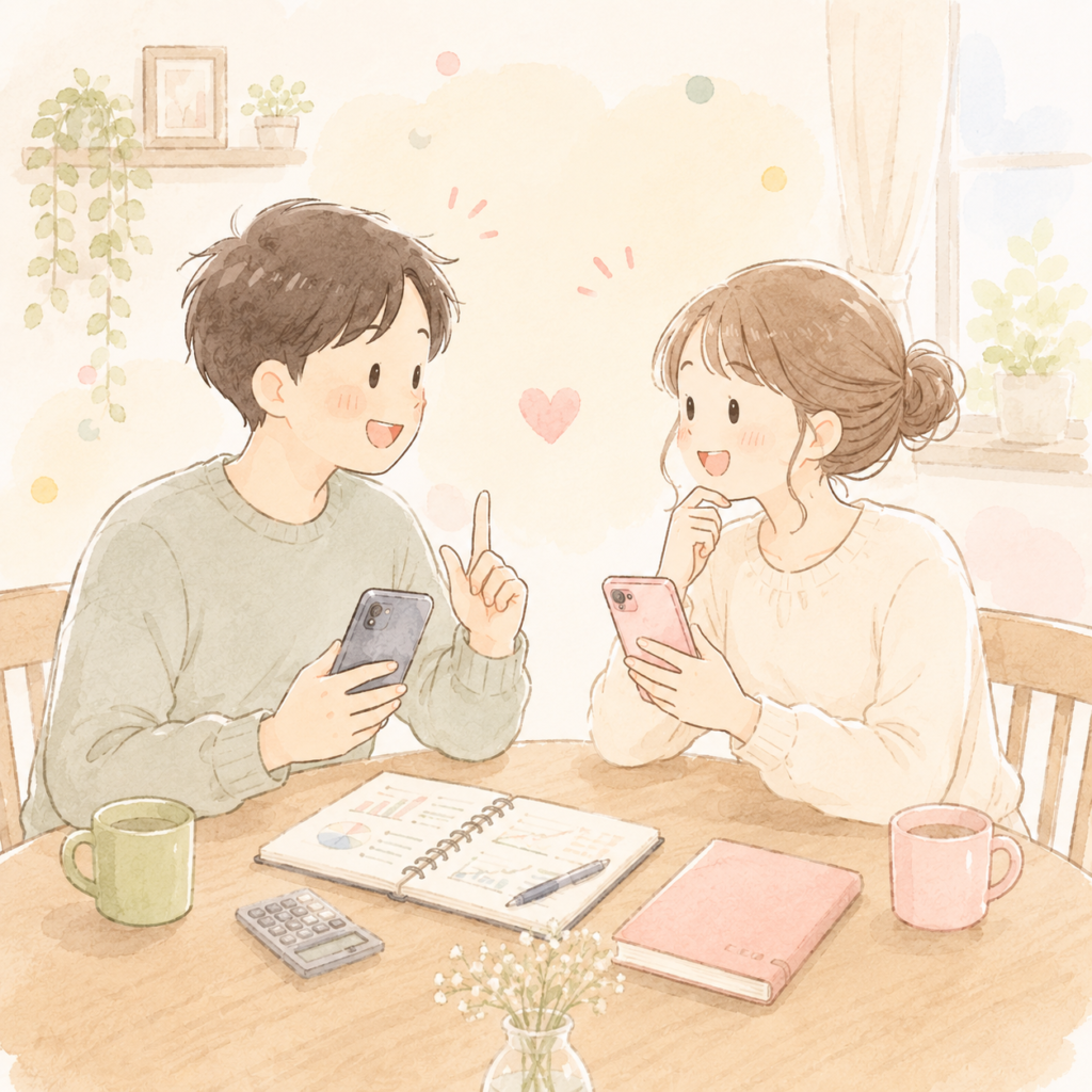夫婦でNISAについて話し合うイメージ