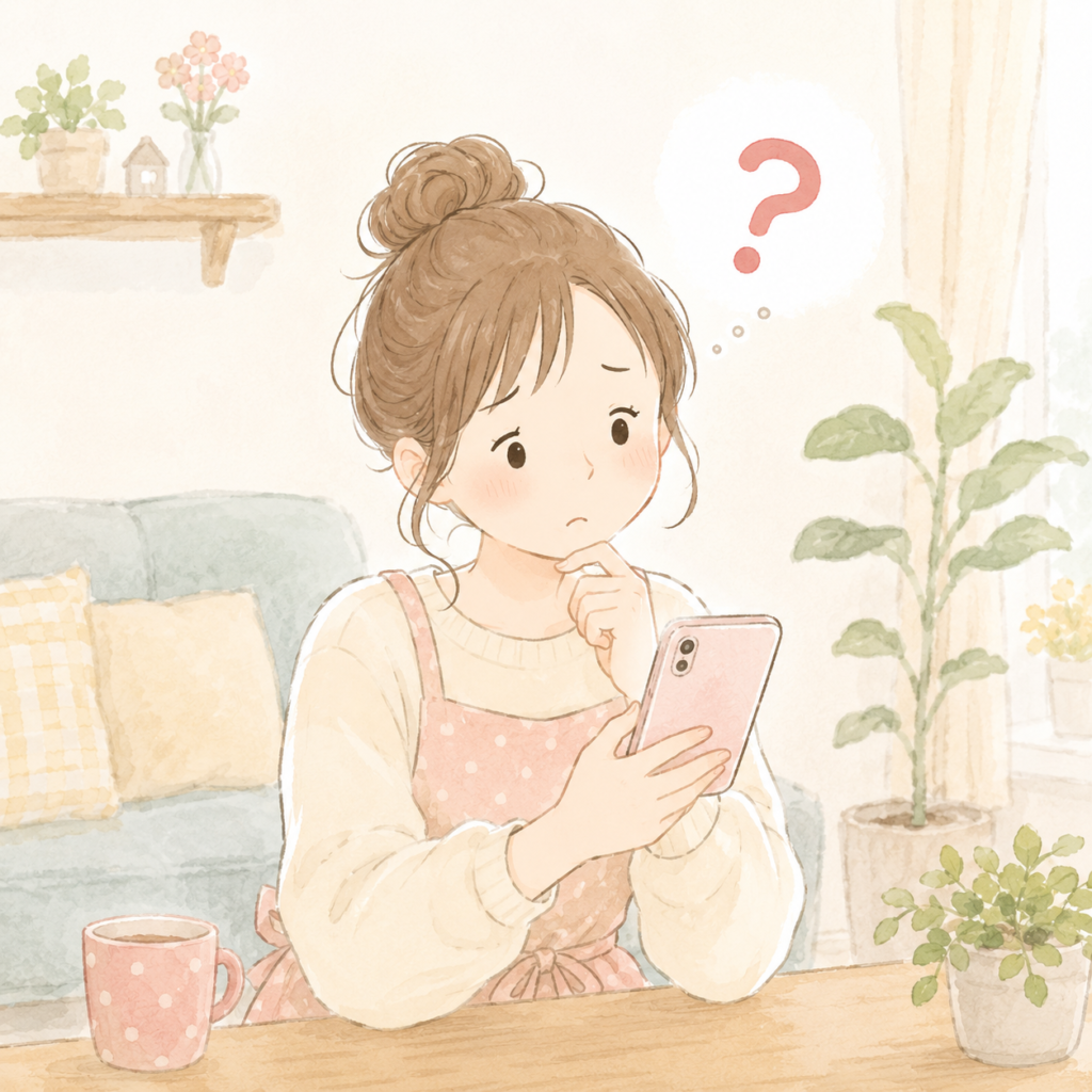 ふるさと納税を難しそうと感じている女性のイラスト