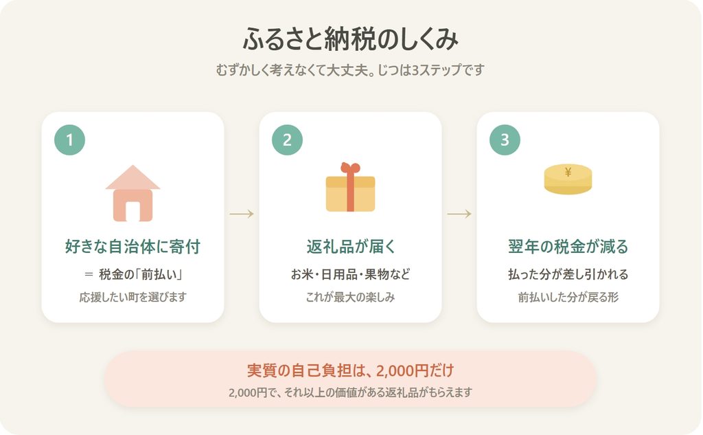 ふるさと納税のしくみの図解